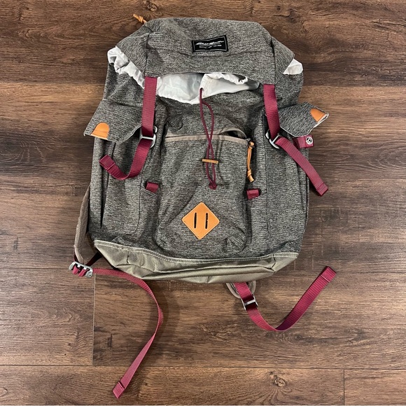 Eddie Bauer Bygone Backpack Dark Heather Gray Maroon Pockets Laptop Sleeve 25L main image 4